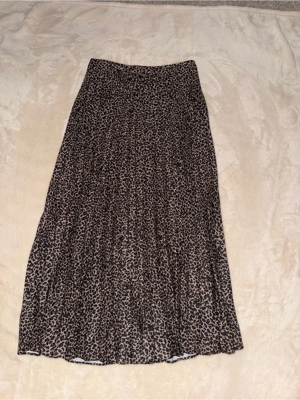 Frank & Oak Leopard Print Pleated Midi Skirt in Brown and Black